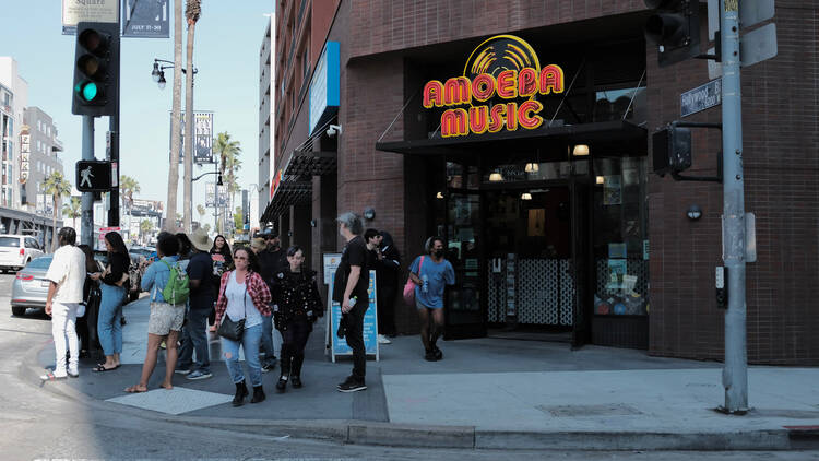 Thumb through stacks of records at Amoeba Music