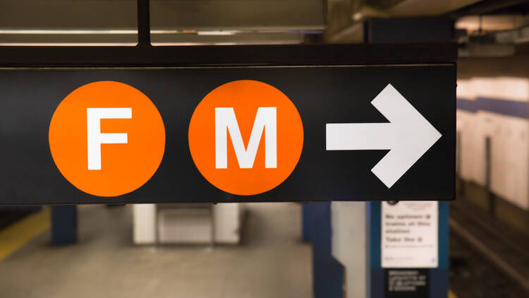 f subway train sign 