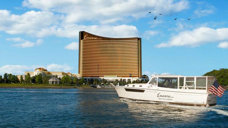 Take the water shuttle to Encore Boston Harbor