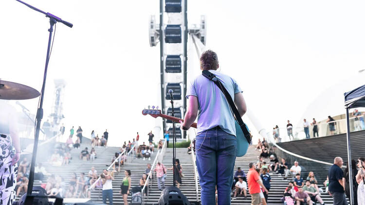 A performer on stage