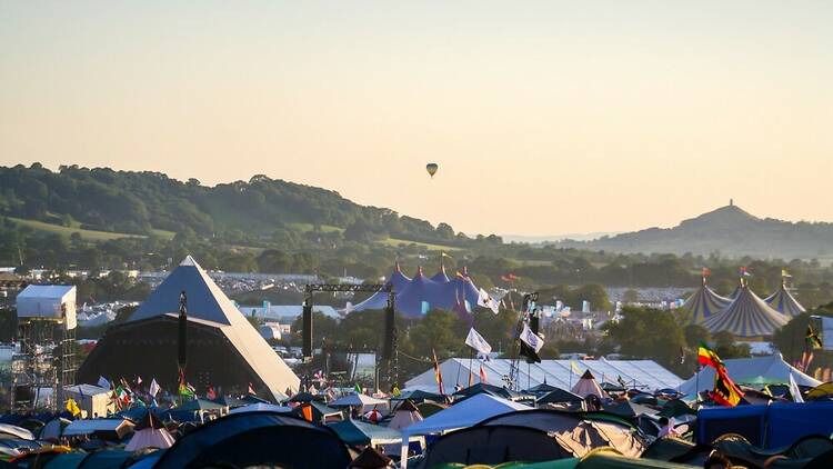 Glastonbury music festival landscape 