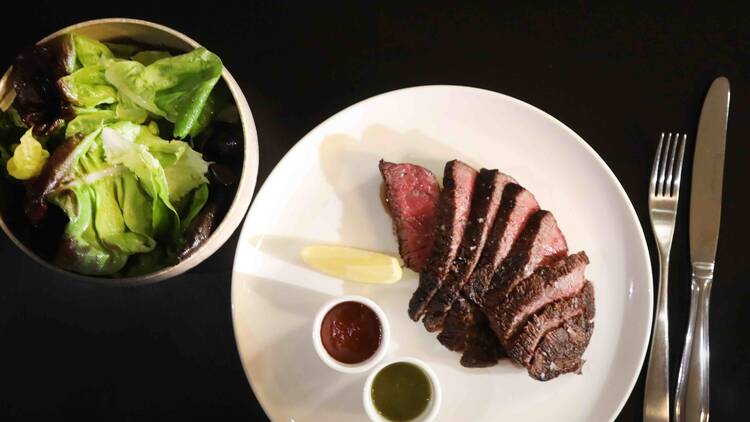 Steak and salad at 20 Chapel