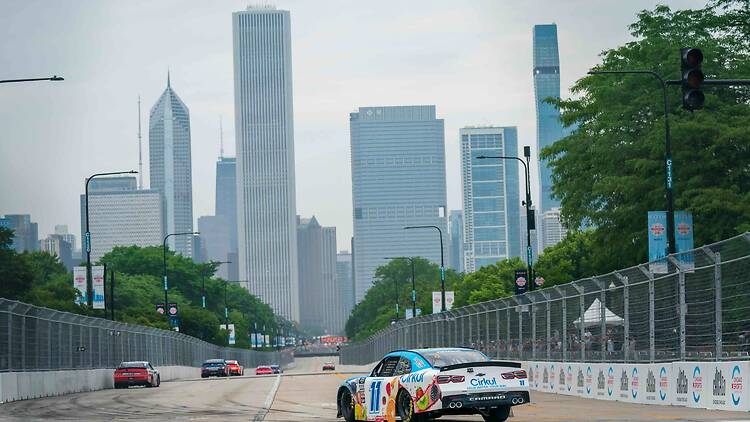 July,01,,2023,-,Chicago,,Il,,Usa:,Nascar,Xfinity,Driver, a race car on a course