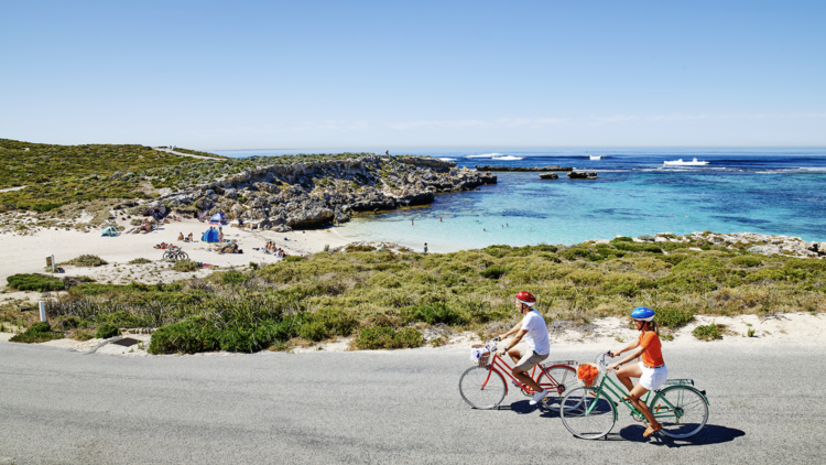 People riding around Rottnest