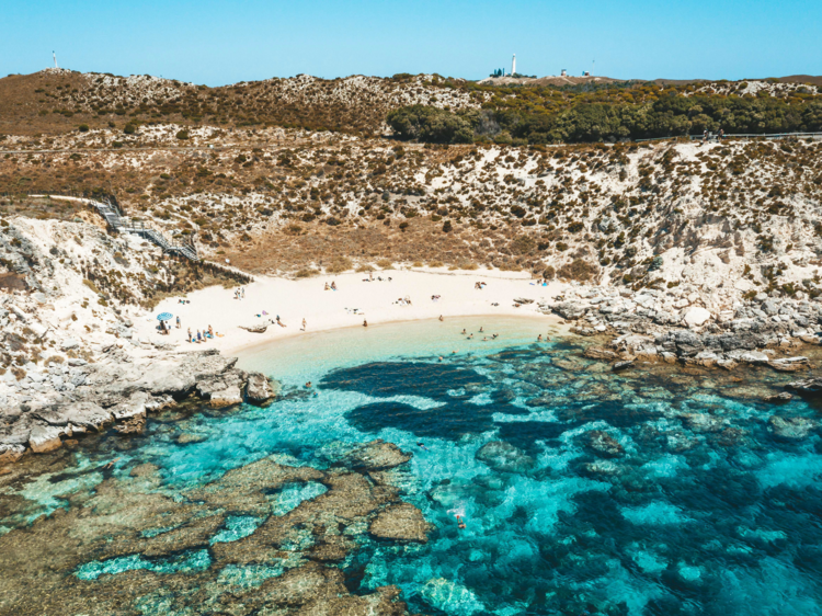 Aerial view of Little Armstrong Bay, Rottnest Island