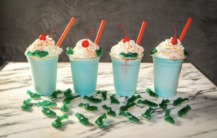 Creamline and Economy Candy collab on Shark Week milkshakes