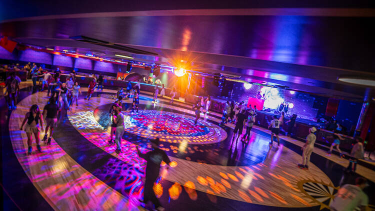 a birdseye view of Xanadu roller rink