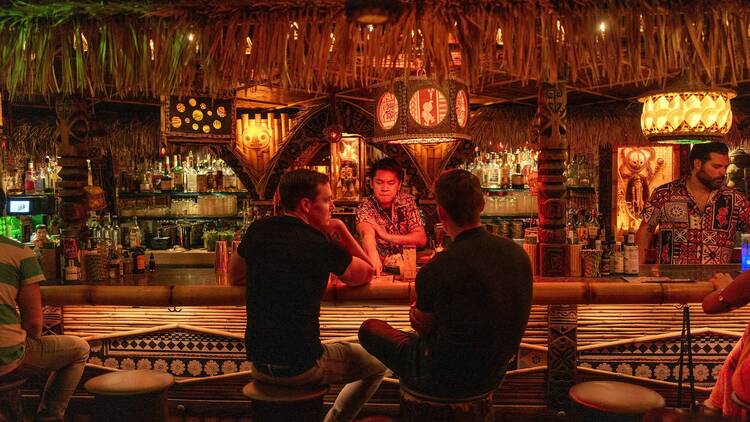The Lucky Tiki bar area