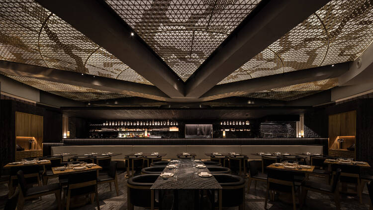 A moody restaurant interior