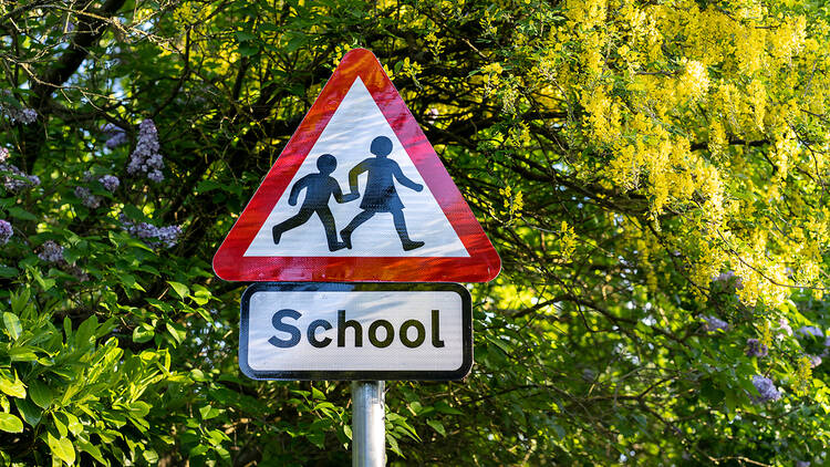 School sign in the UK