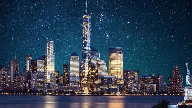 Manhattan under Stars - Night view of NYC 