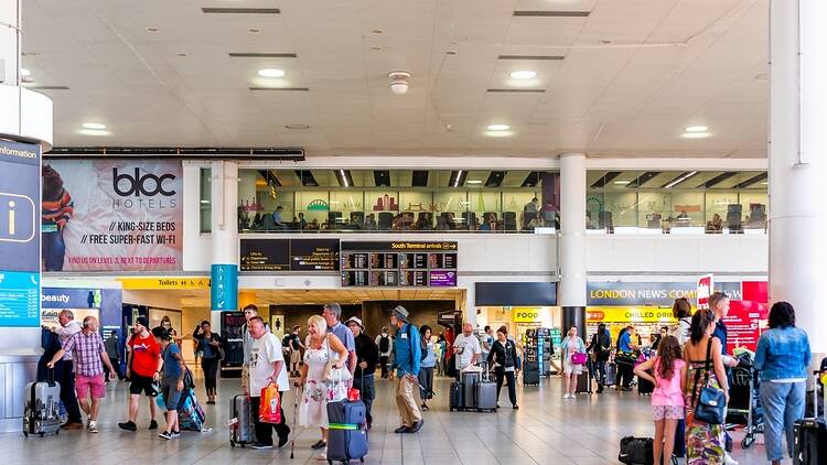 Gatwick airport, London, queues
