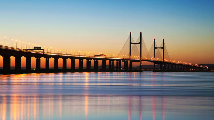 The Severn Bridge crossing in the UK