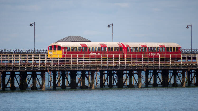 train on ryde pier, isle of wight