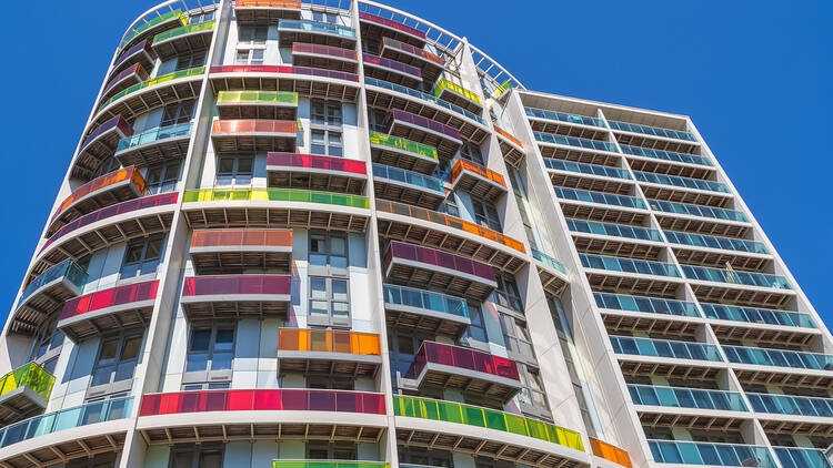 Modern flats in Stratford, east London