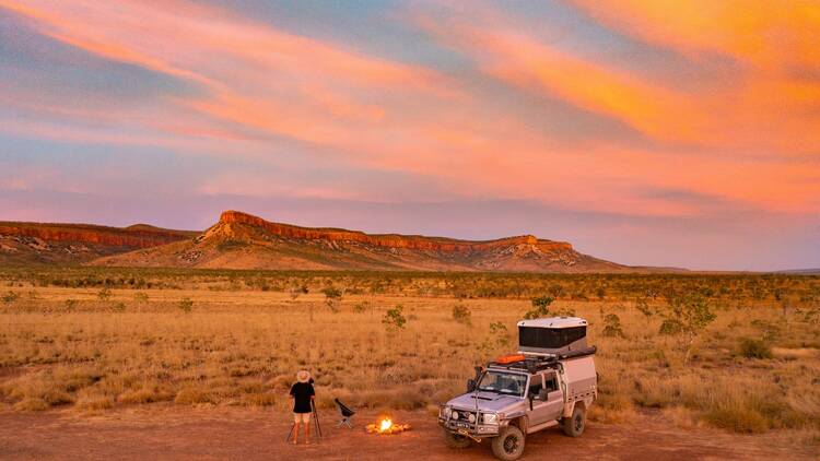 Campervan parked doing The Kimberly and Gibb River Road trip