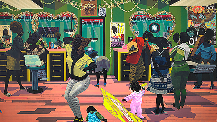 Kerry James Marshall, School of Beauty, School of Culture, 2012. Collection of the Birmingham Museum of Art, Alabama. © Kerry James Marshall. Courtesy of the artist and Jack Shainman Gallery, New York. Photo: Sean Pathasema