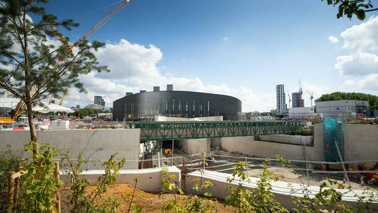 Silvertown tunnel entrance in Greenwich, London