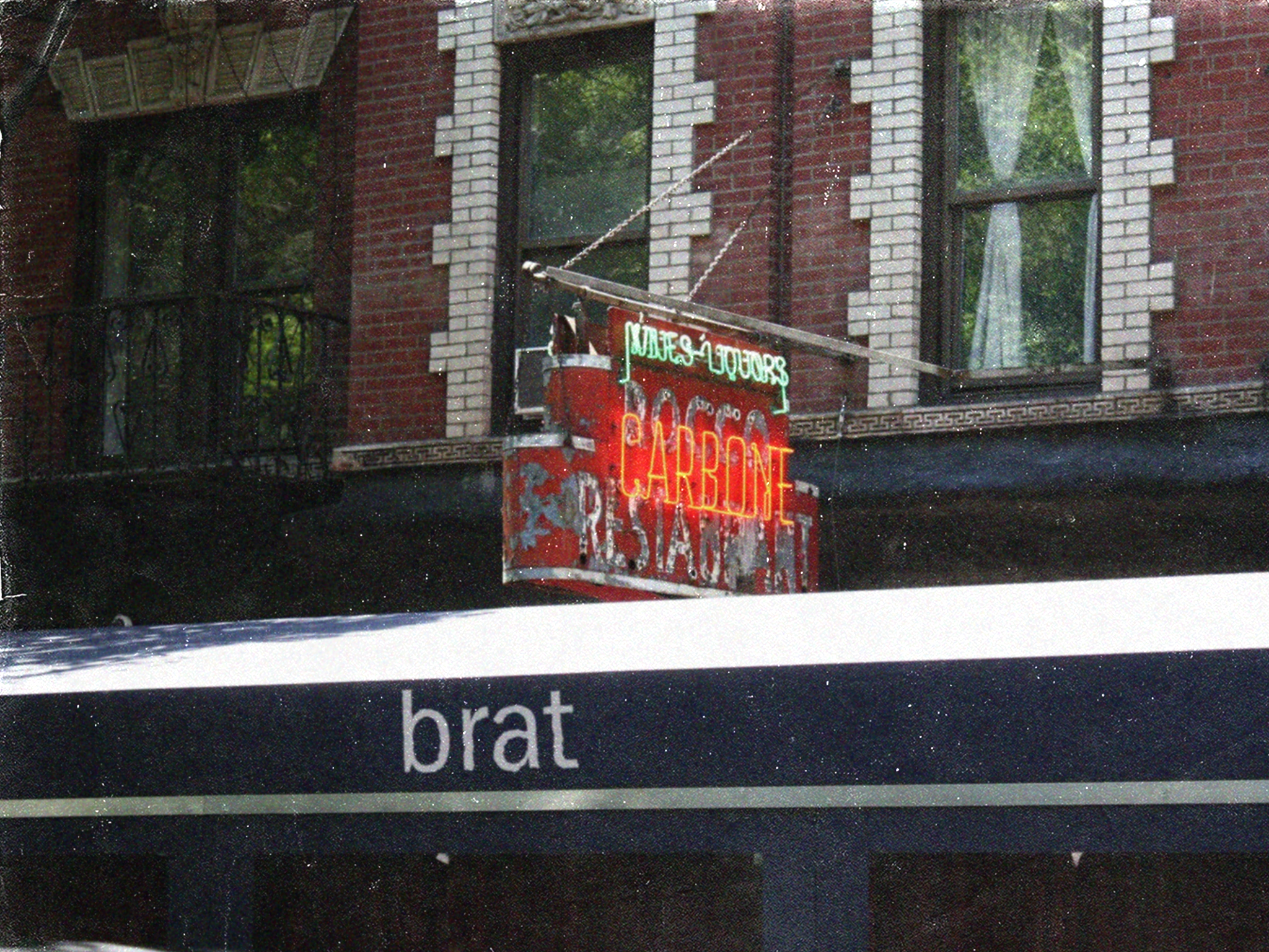 facade of carbone substuted with a brat sign