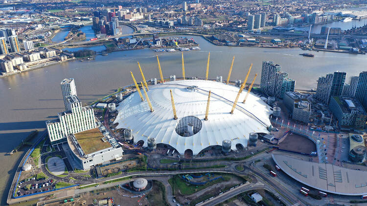 The O2 Arena in London from above