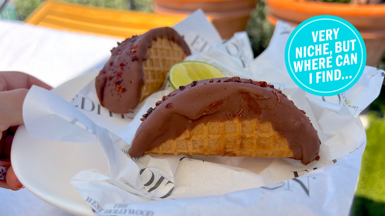 The ice cream taco at the Roof at EDITION.