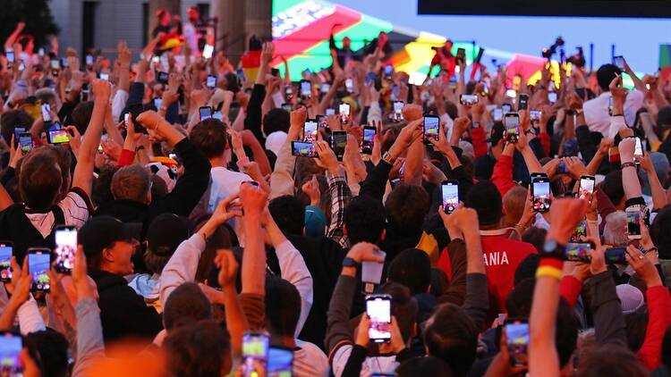 Berlin, Germany: German supporters cheering on June 14, 2024: