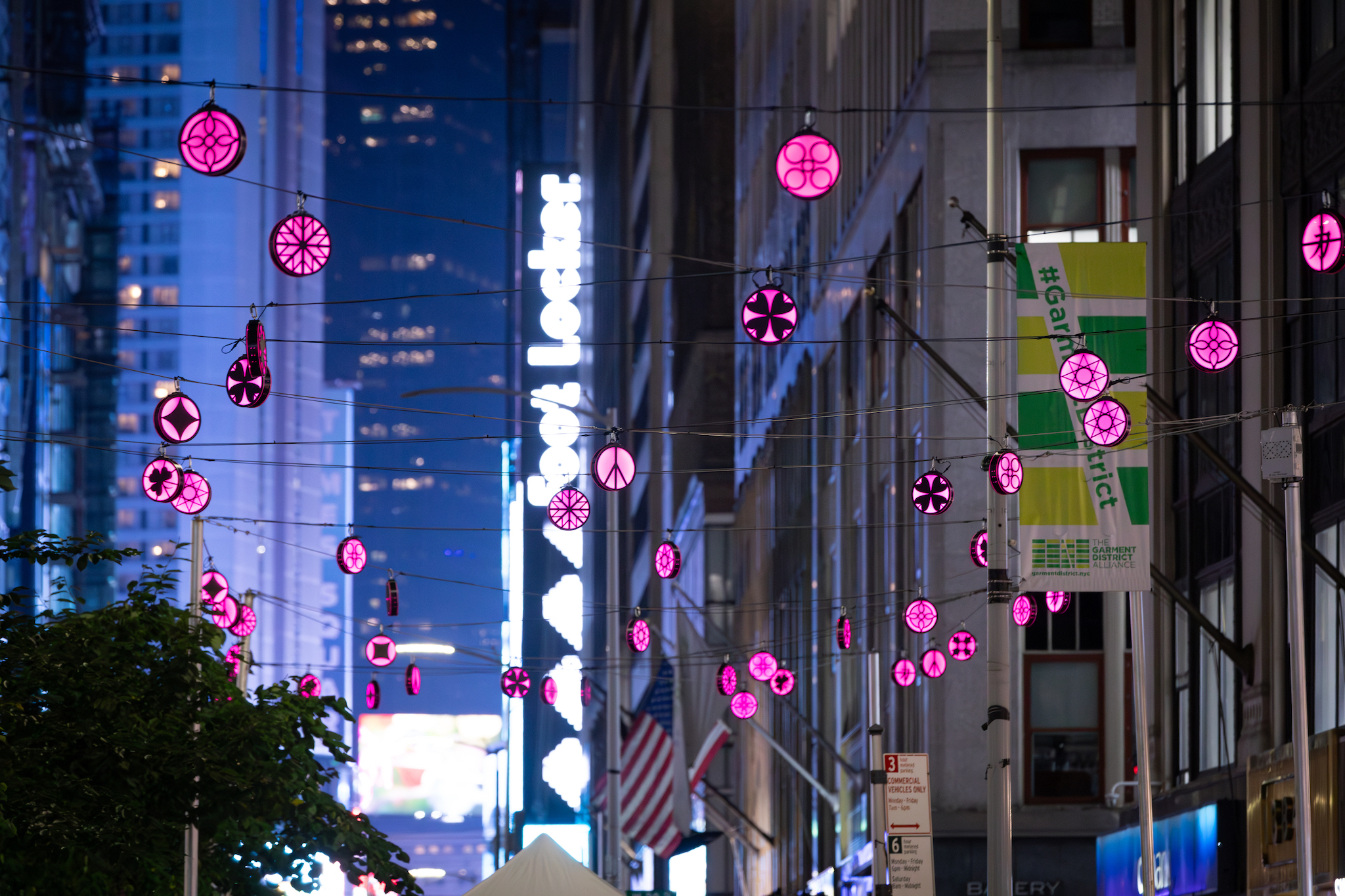 Ornate lanterns are lighting up NYC's Garment District