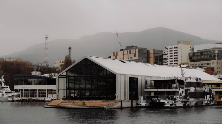 Exterior of Brooke Street Pier on misty day