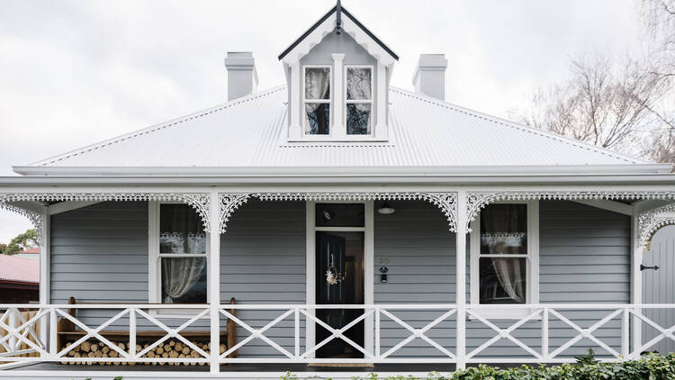 Grey homestead exterior shot