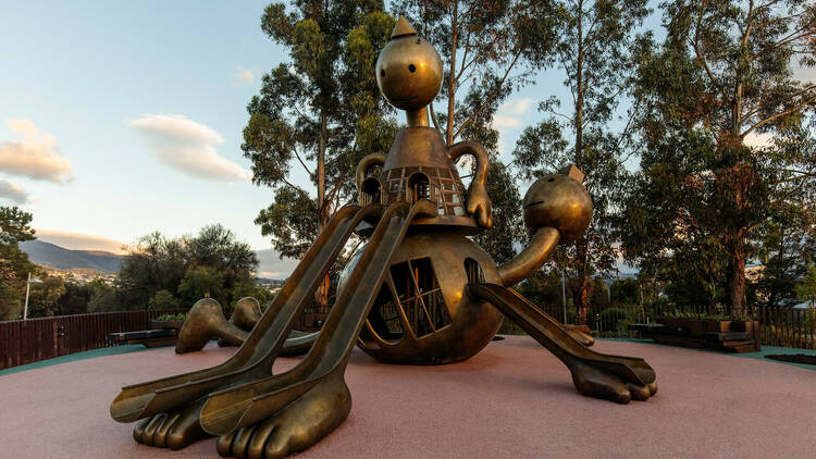 Outdoor sculpture of human / playground