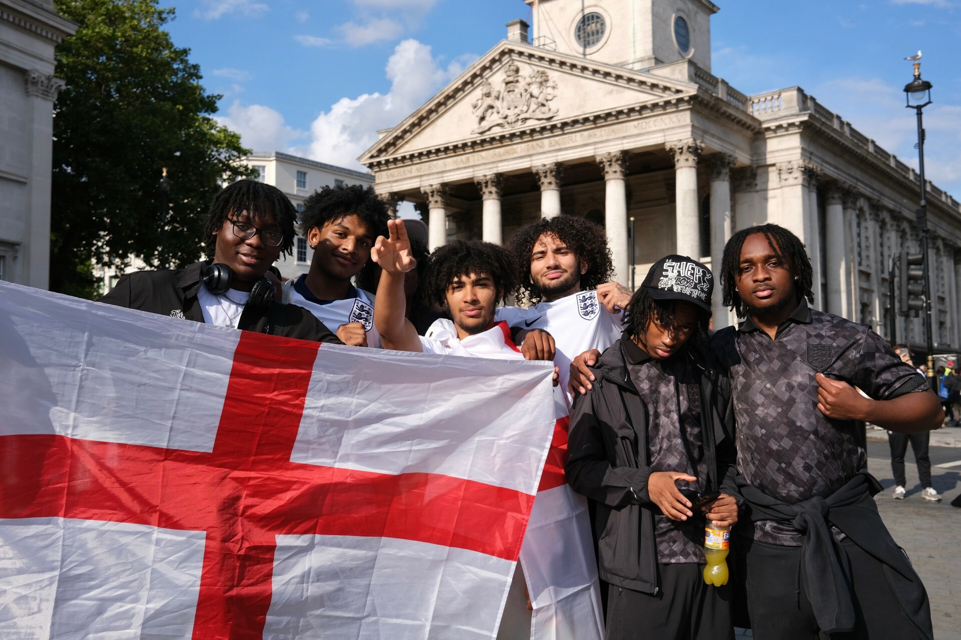 England fans in central London during the Euro 2024 final