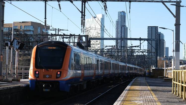 Overground train in London