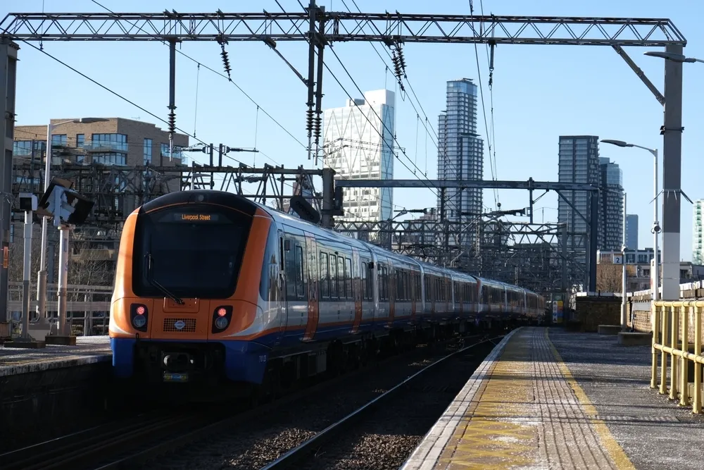 Overground train in London