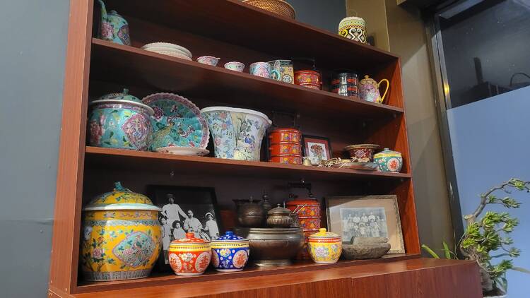 Ceramics on a sideboard