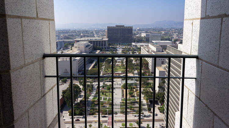 View the cityscape from atop Los Angeles City Hall