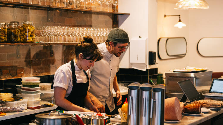 Chefs at the bar at Enoteca Zingara.