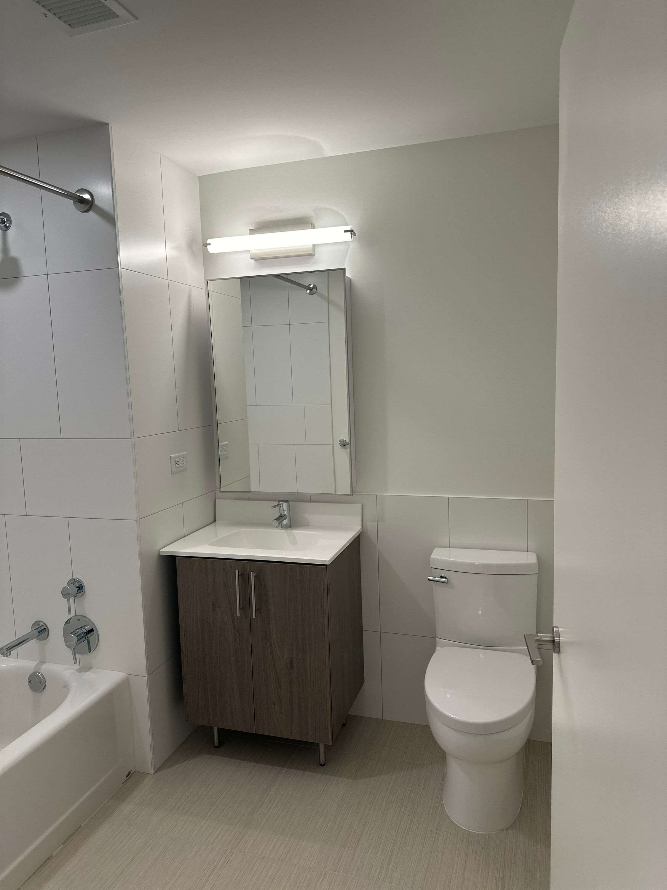 Inside one of the Affordable housing units on Broome Street - the bathroom