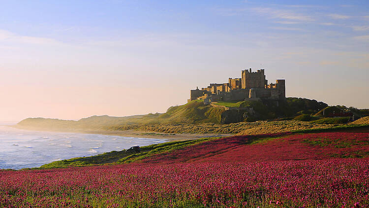 Bamburgh castle in Northumberland, England