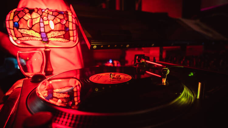 Record player lit up