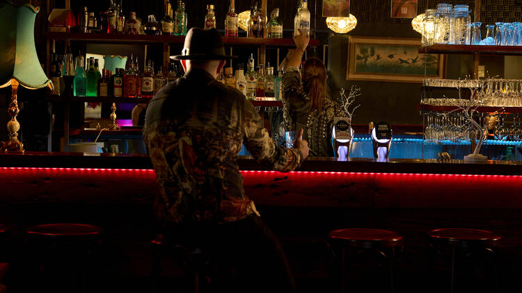 Man sits at bar