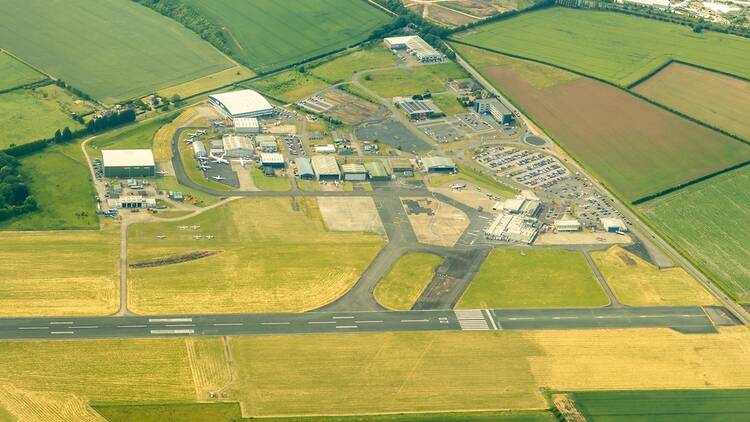 An aerial photograph of Humberside airport in the UK