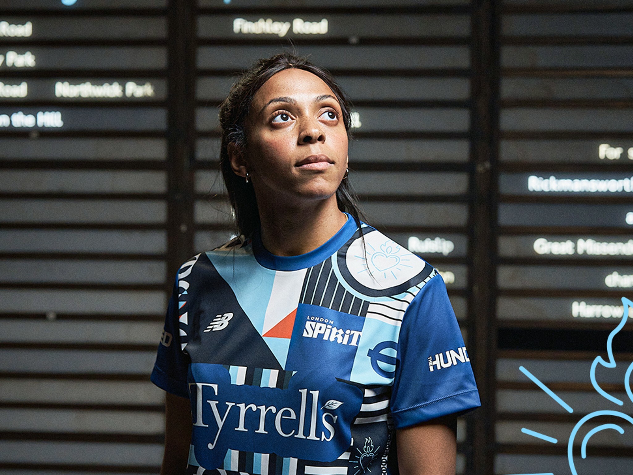 London Spirit female cricket player wearing the new shirt