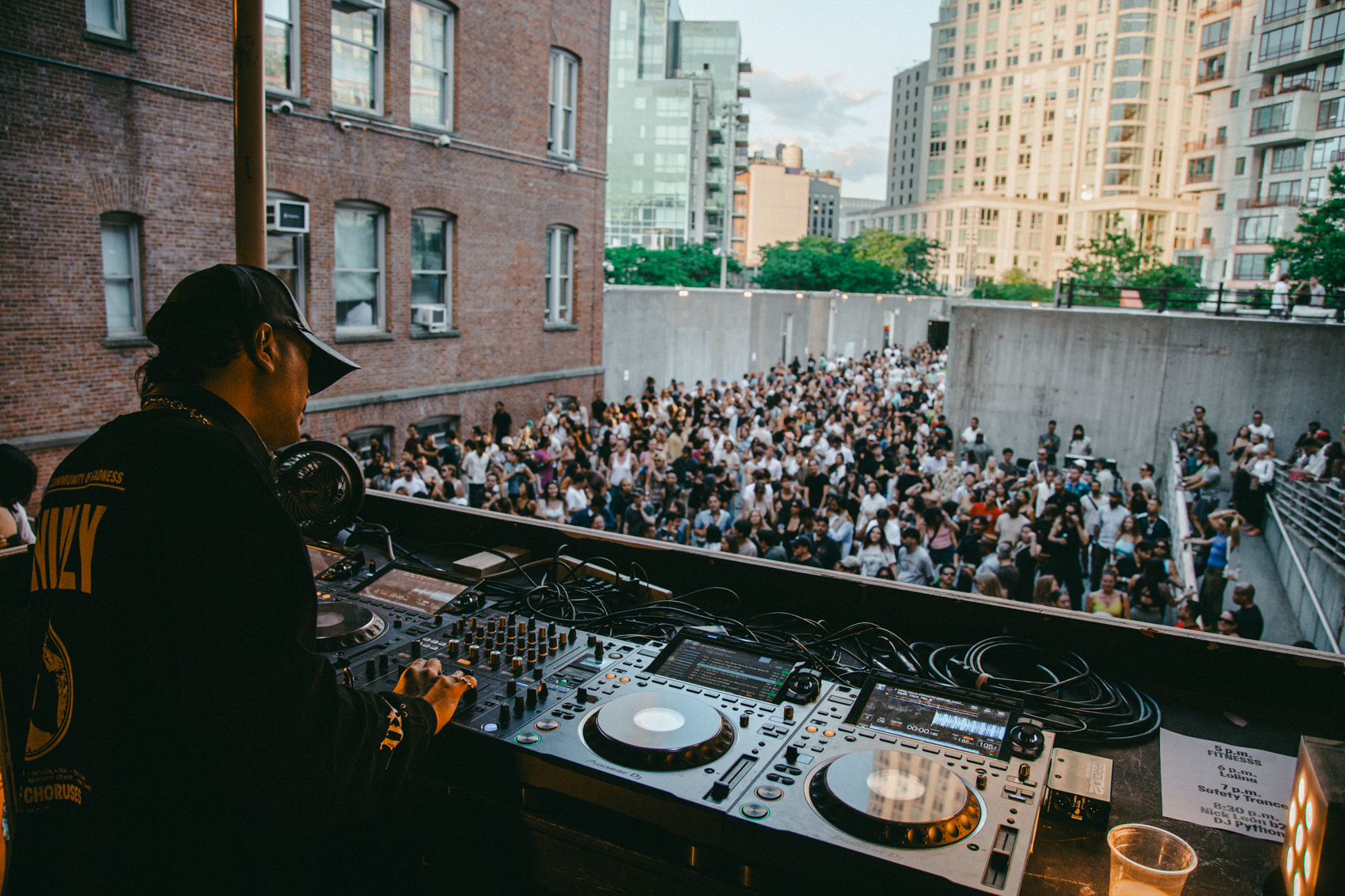 DJ playing to a crowd