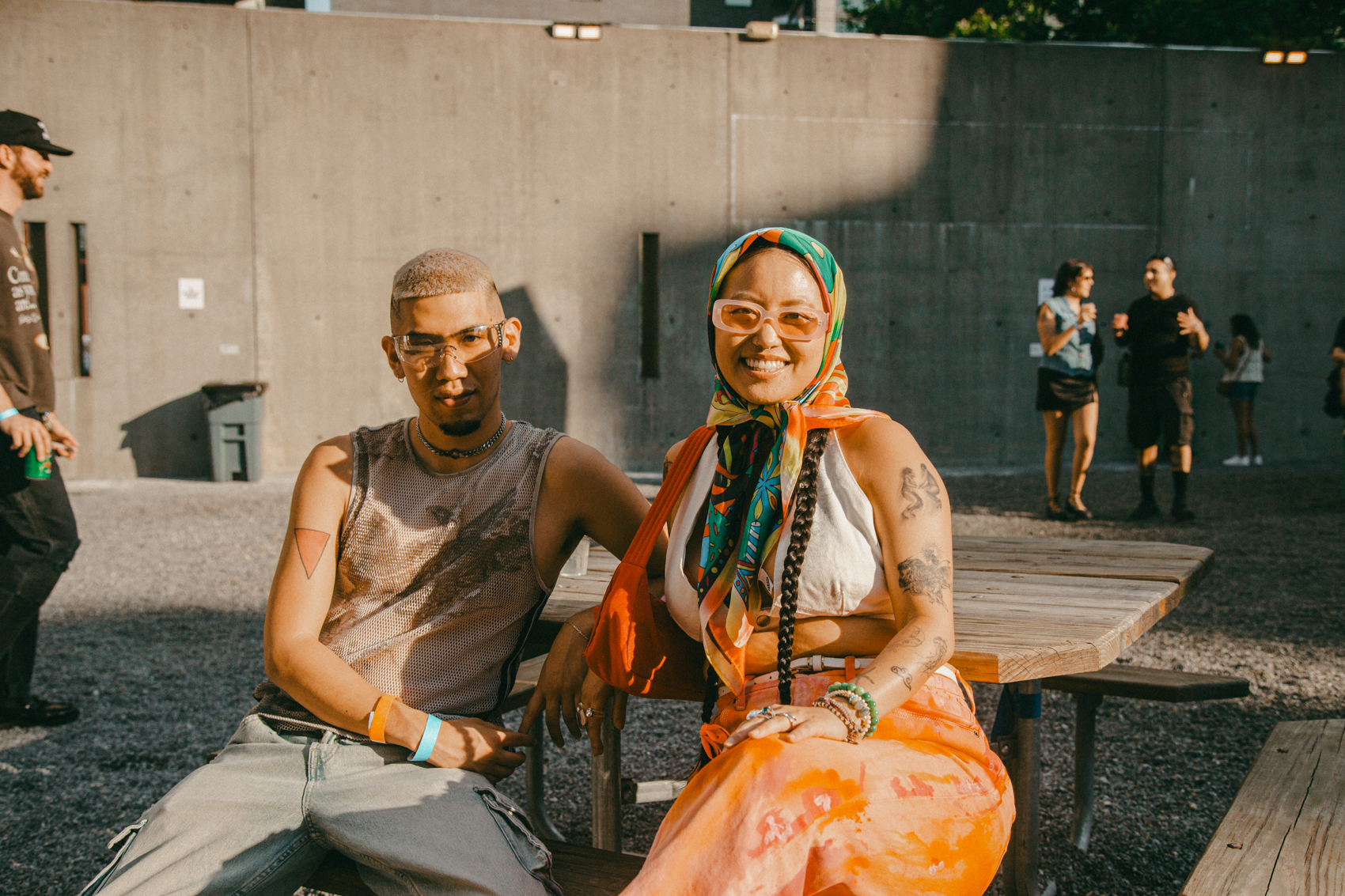 two people at a picnic table MoMA PS1 Warm Up