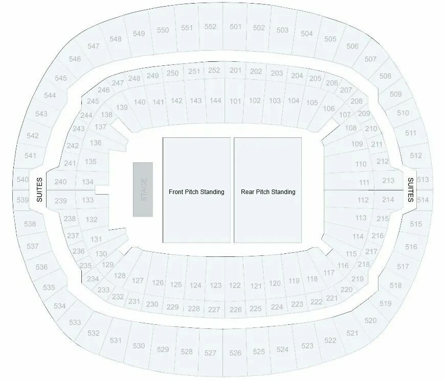 Bruce Springsteen at Wembley Stadium seating plan map