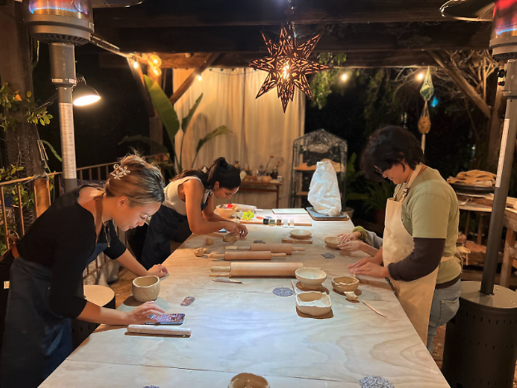 A private group pottery class