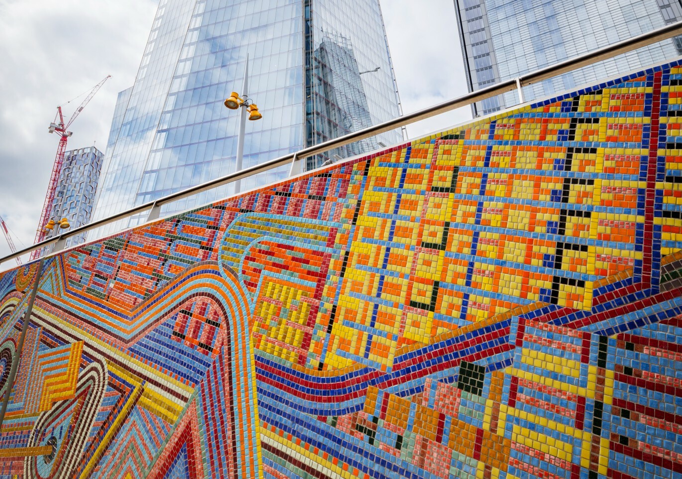 A massive 57-metre mosaic has been unveiled at London Bridge