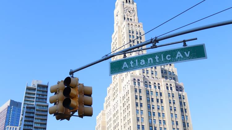 Brooklyn townhall Atlantic Avenue at springtime