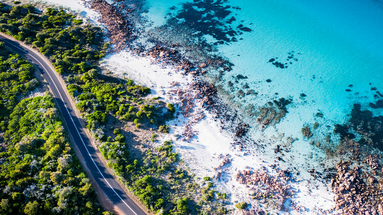 Aerial view of Eagle Bay Beach, near Dunsborough