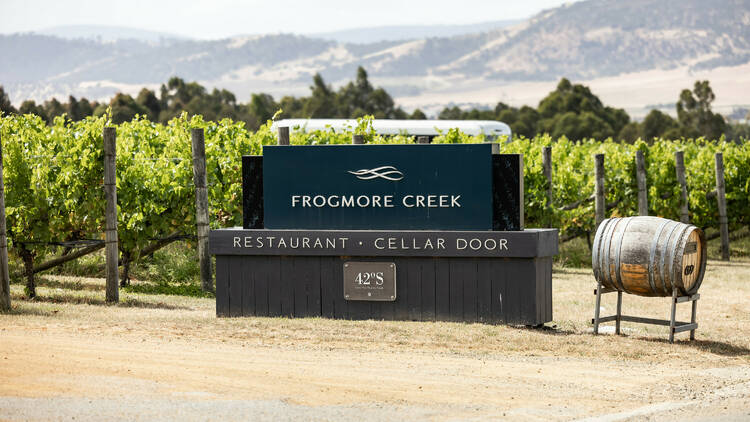 Winery entrance with logo